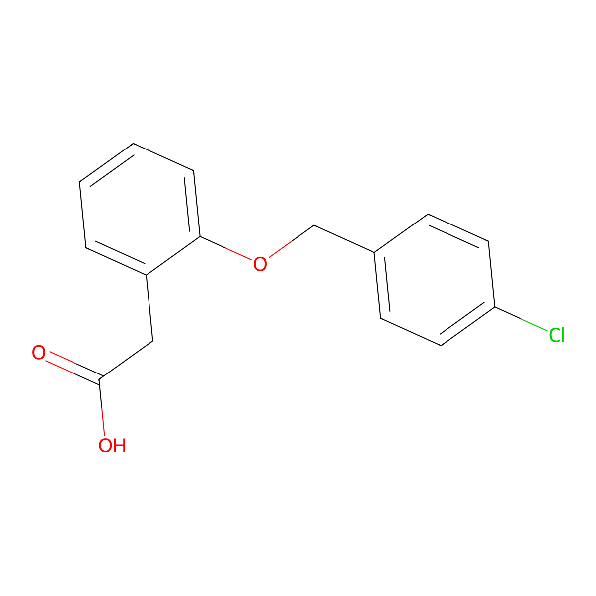 2-(2-((4-Chlorobenzyl)oxy)phenyl)acetic acid molecular structure, CAS 52804-00-9