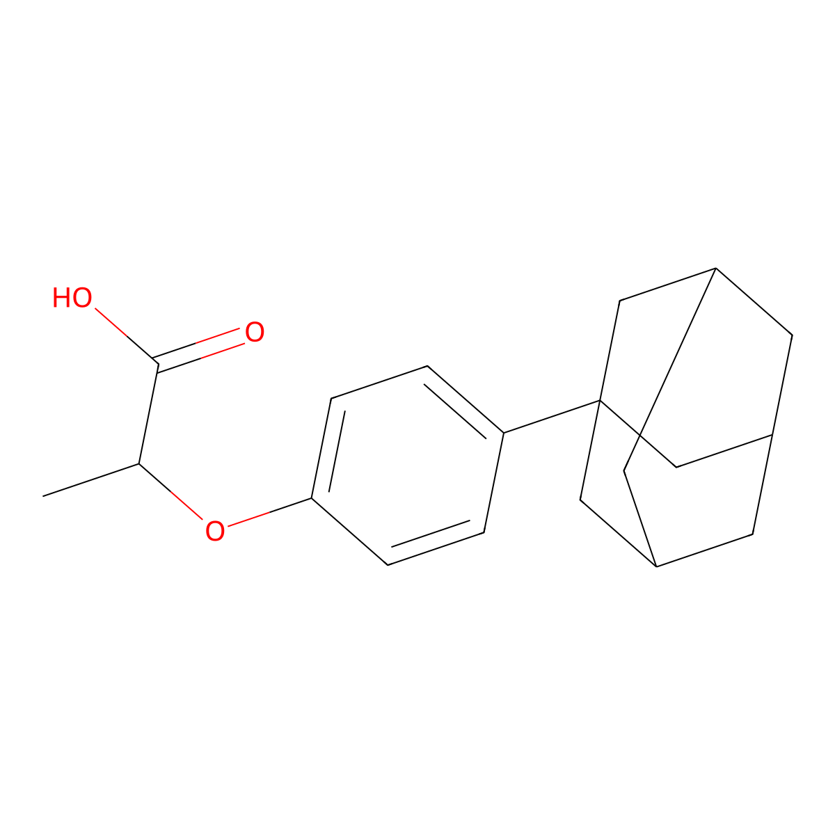 2-[4-(Adamantan-1-yl)phenoxy]propanoic acid molecular structure, CAS 52804-08-7