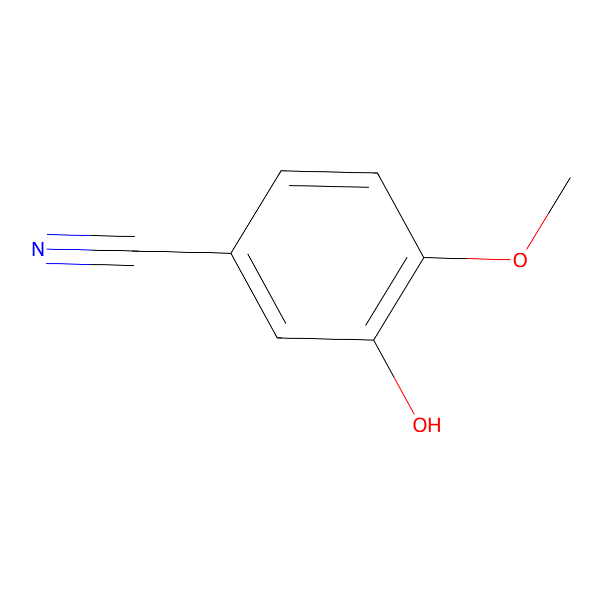 3-Hydroxy-4-methoxybenzonitrile molecular structure, CAS 52805-46-6