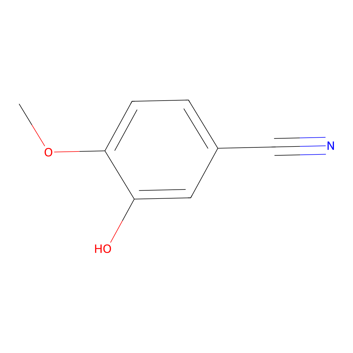 3-Hydroxy-4-methoxybenzonitrile molecular structure, CAS 52805-46-6