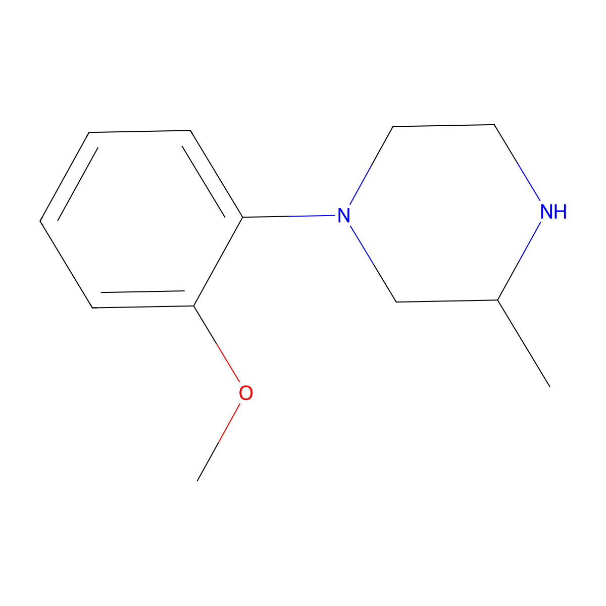 1-(2-Methoxyphenyl)-3-methylpiperazine molecular structure, CAS 52807-17-7