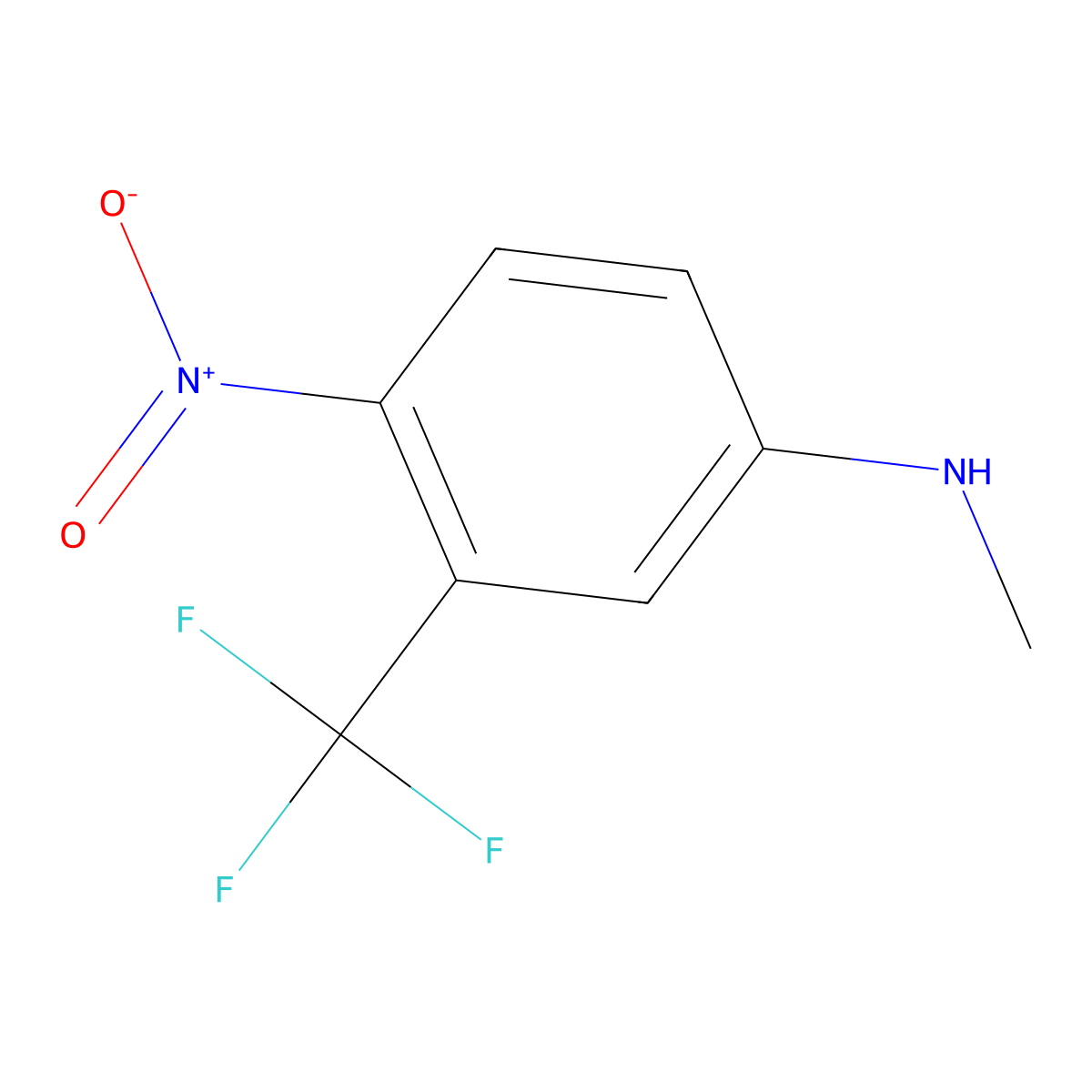 N-methyl-4-nitro-3-(trifluoromethyl)aniline molecular structure, CAS 52807-22-4