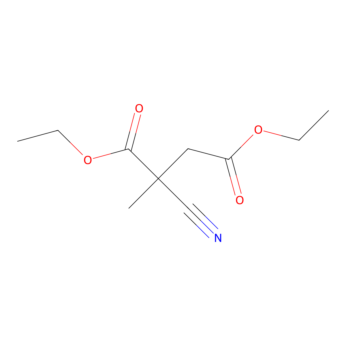 1,4-Diethyl 2-cyano-2-methylbutanedioate molecular structure, CAS 52808-16-9