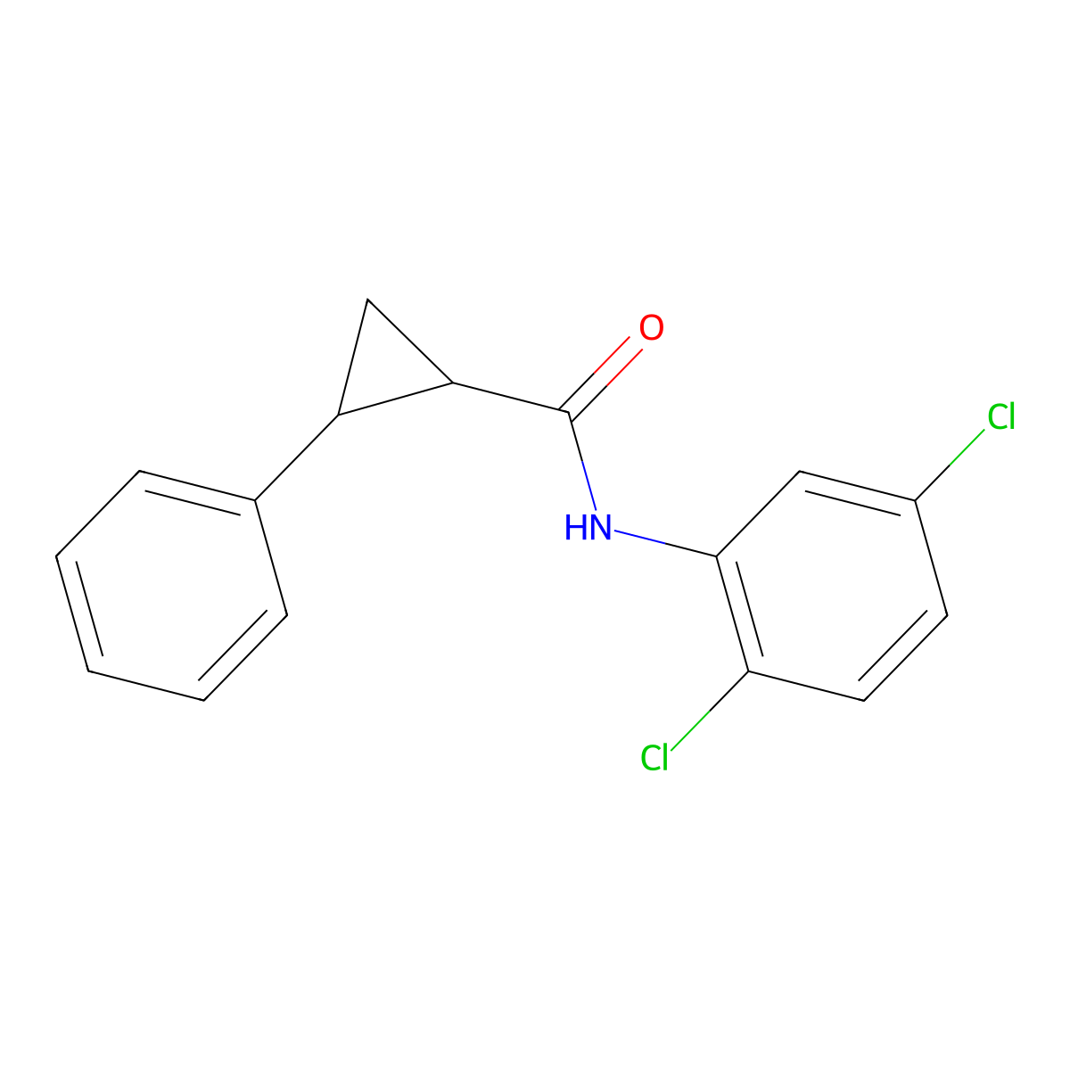 N-(2,5-dichlorophenyl)-2-phenylcyclopropanecarboxamide molecular structure, CAS 5281-15-2