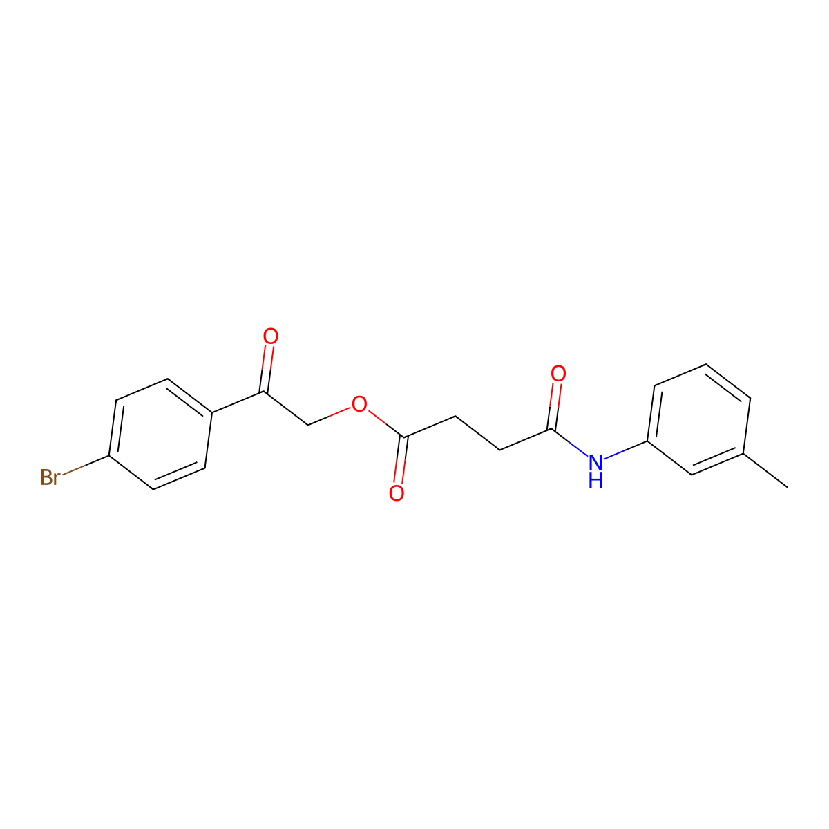 2-(4-Bromophenyl)-2-oxoethyl 4-oxo-4-(3-toluidino)butanoate molecular structure, CAS 5281-98-1