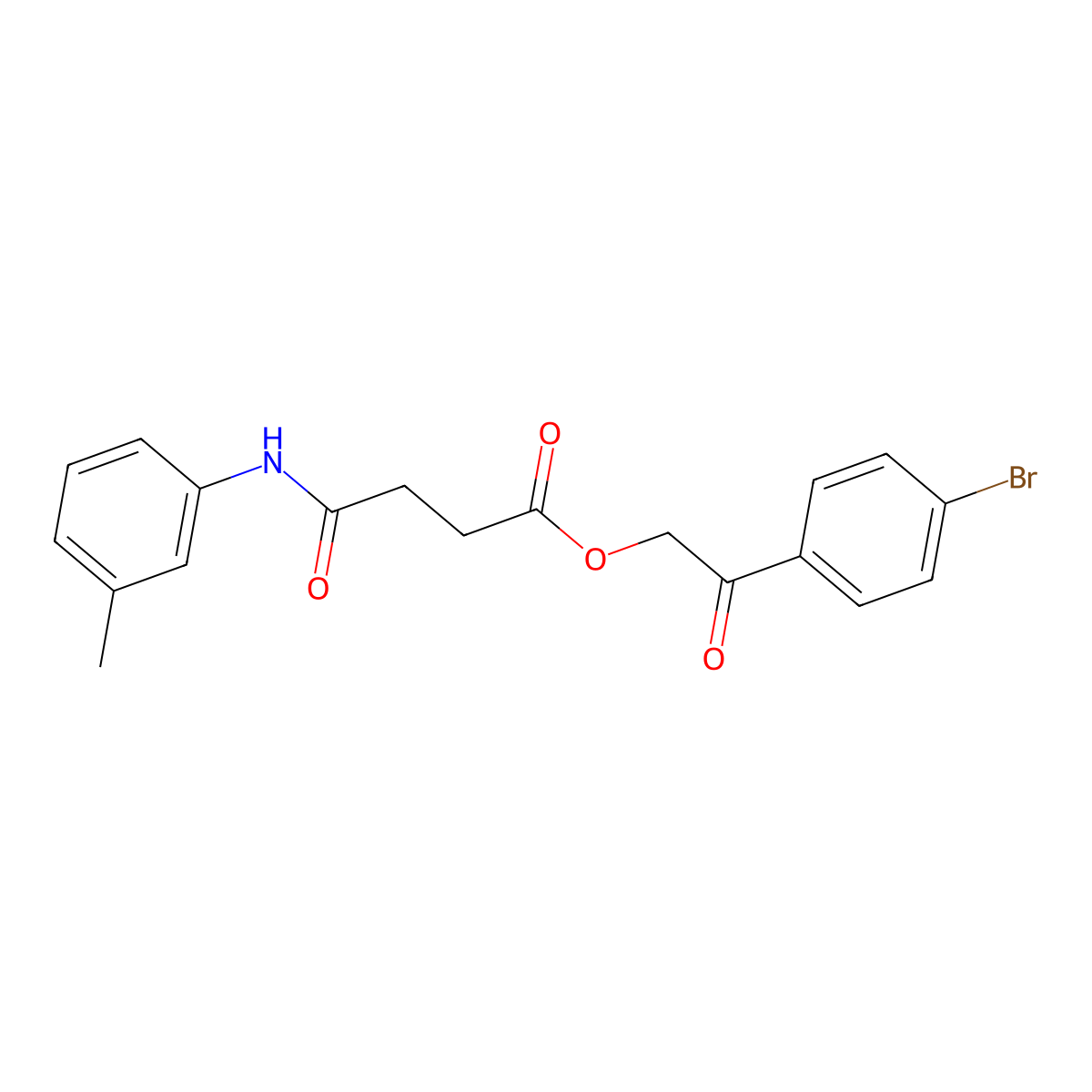 2-(4-Bromophenyl)-2-oxoethyl 4-oxo-4-(3-toluidino)butanoate molecular structure, CAS 5281-98-1