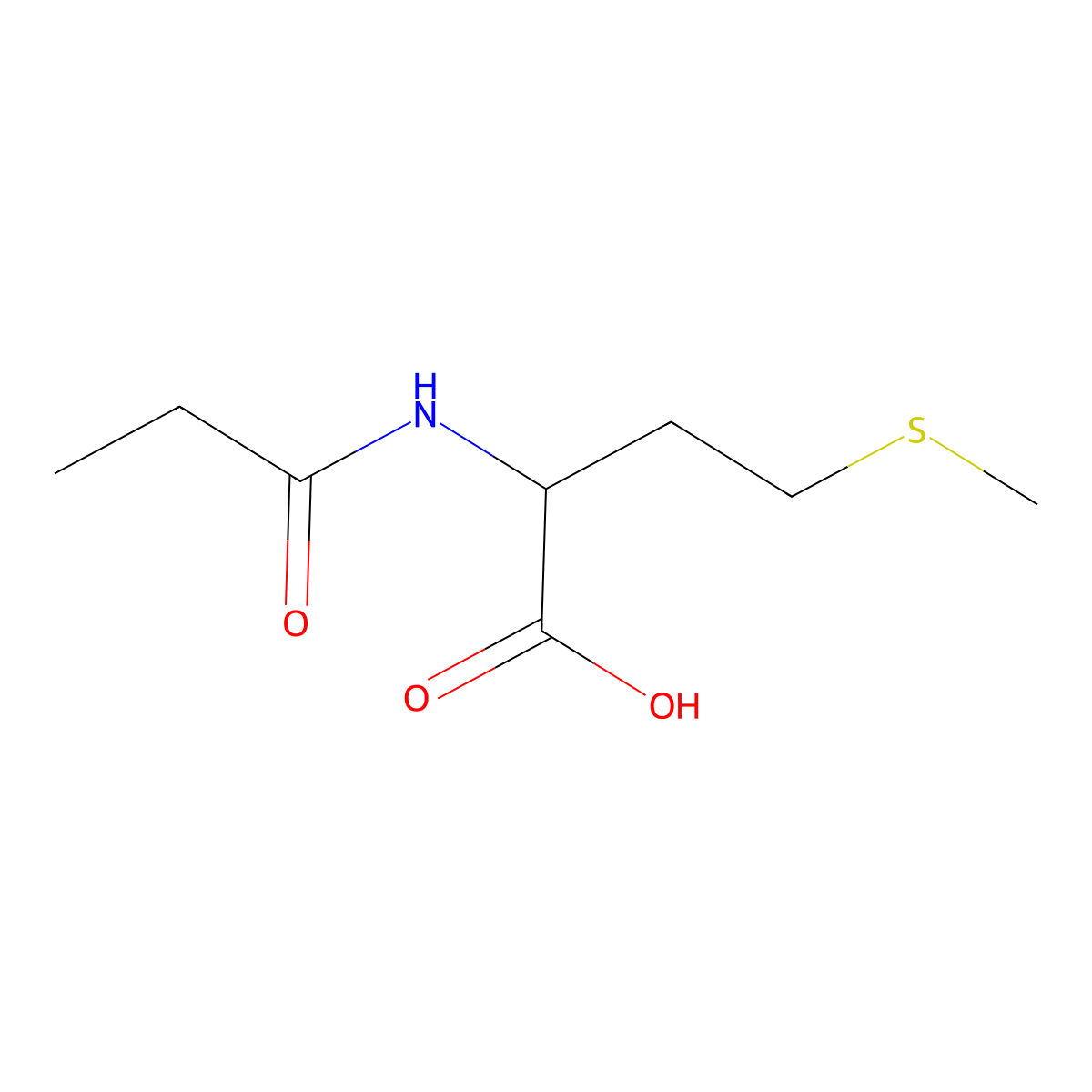 N-(1-oxopropyl)-DL-methionine molecular structure, CAS 52811-70-8