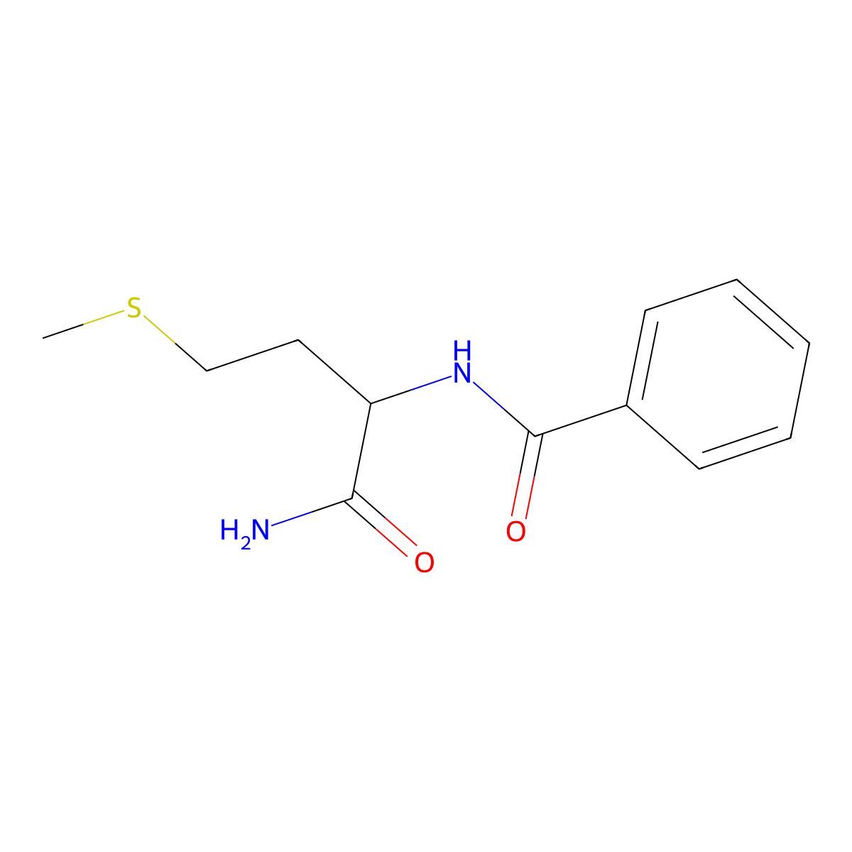Benzoyl-L-methionine amide molecular structure, CAS 52811-71-9