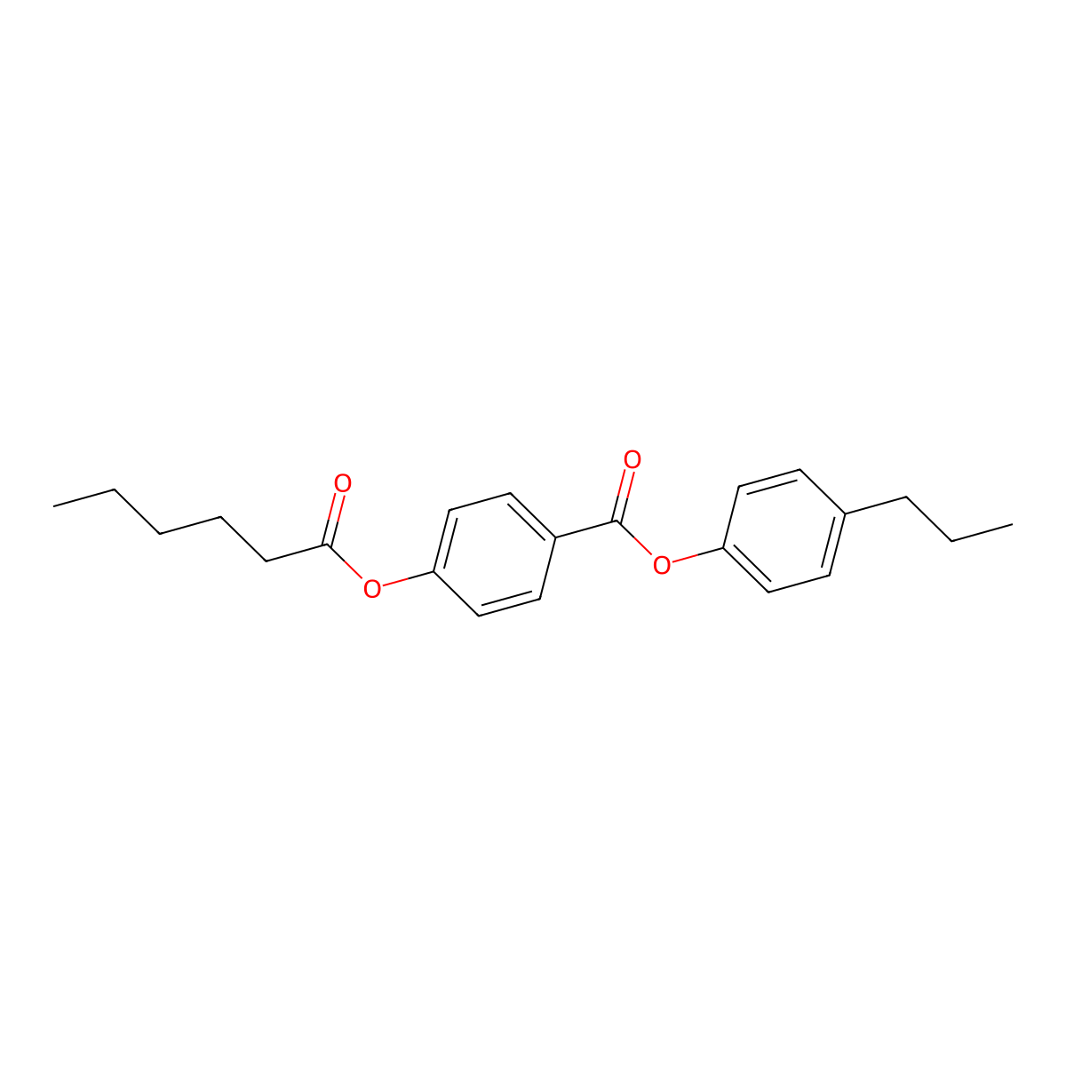 4-Propylphenyl 4-hexanoyloxybenzoate molecular structure, CAS 52811-80-0