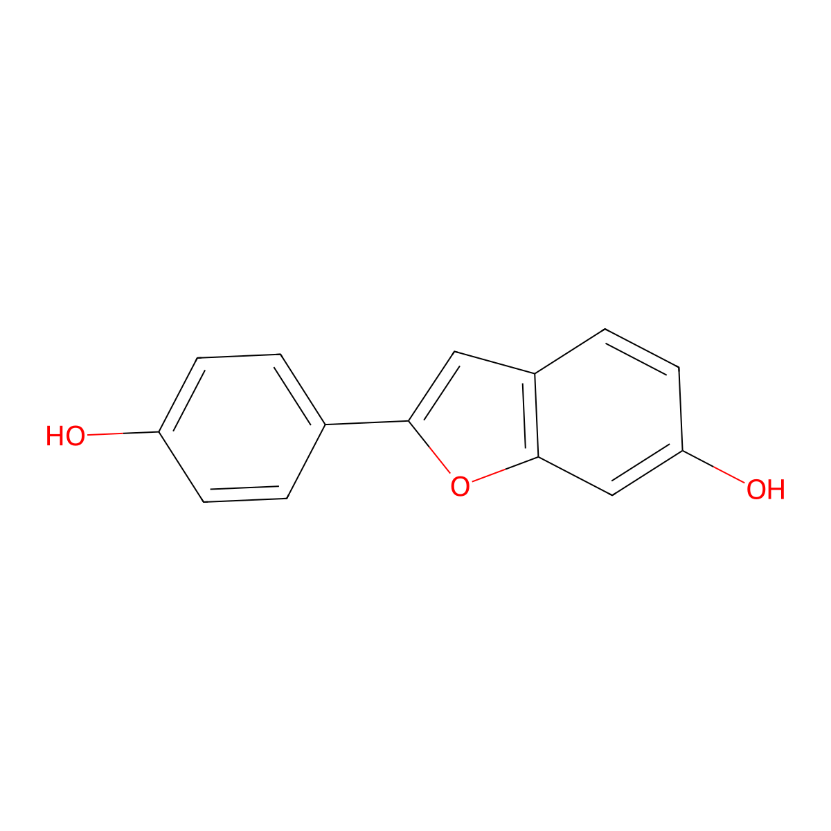 2-(4-Hydroxyphenyl)benzofuran-6-ol molecular structure, CAS 52814-74-1