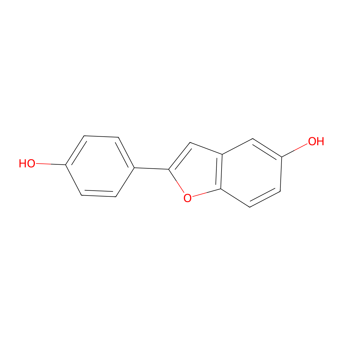 2-(4-Hydroxy-phenyl)benzofuran-5-OL molecular structure, CAS 52814-86-5
