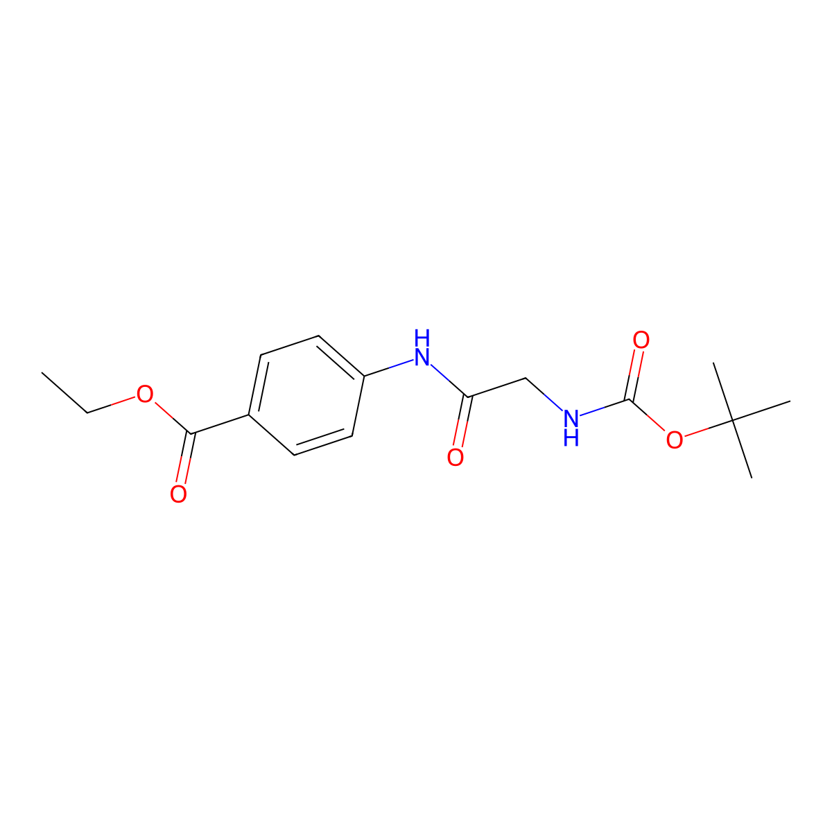 ethyl 4-{[N-(tert-butoxycarbonyl)glycyl]amino}benzoate molecular structure, CAS 52815-80-2