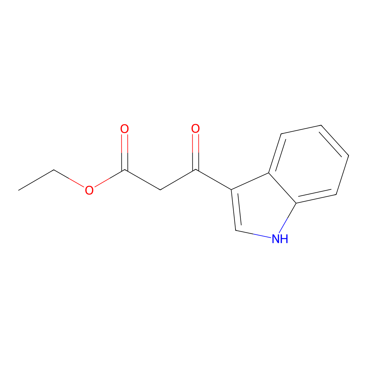 Ethyl 3-(1h-indol-3-yl)-3-oxopropanoate molecular structure, CAS 52816-02-1