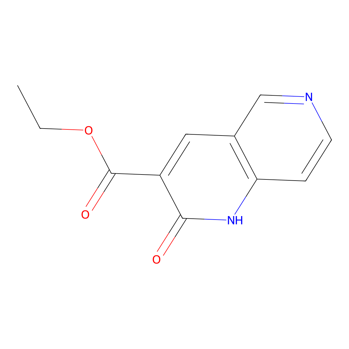 Ethyl 2-oxo-1,2-dihydro-1,6-naphthyridine-3-carboxylate molecular structure, CAS 52816-56-5