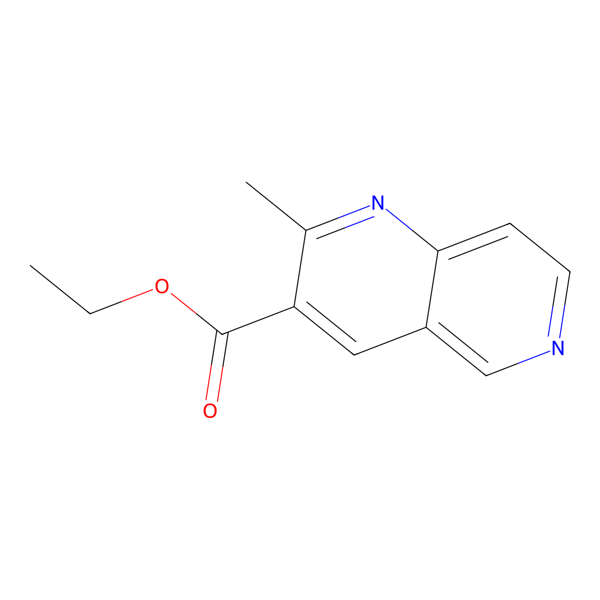 Ethyl 2-methyl-1,6-naphthyridine-3-carboxylate molecular structure, CAS 52816-67-8