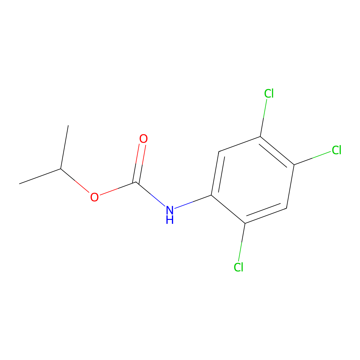 Isopropyl N-(2,4,5-trichlorophenyl)carbamate molecular structure, CAS 52819-37-1