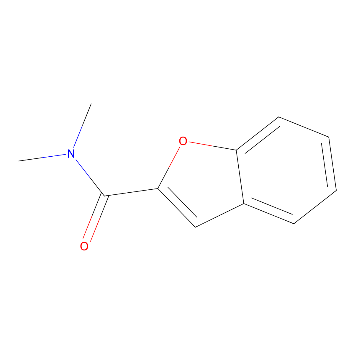 2-Benzofurancarboxamide, N,N-dimethyl- molecular structure, CAS 52819-54-2