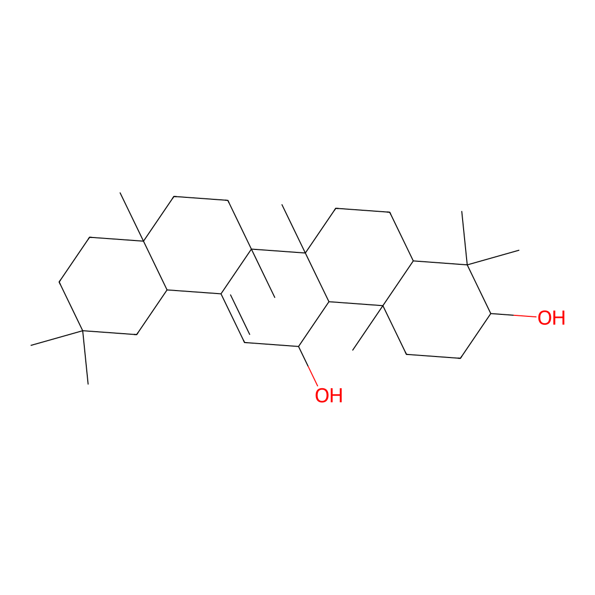 11alpha-Hydroxy-beta-amyrin molecular structure, CAS 5282-14-4