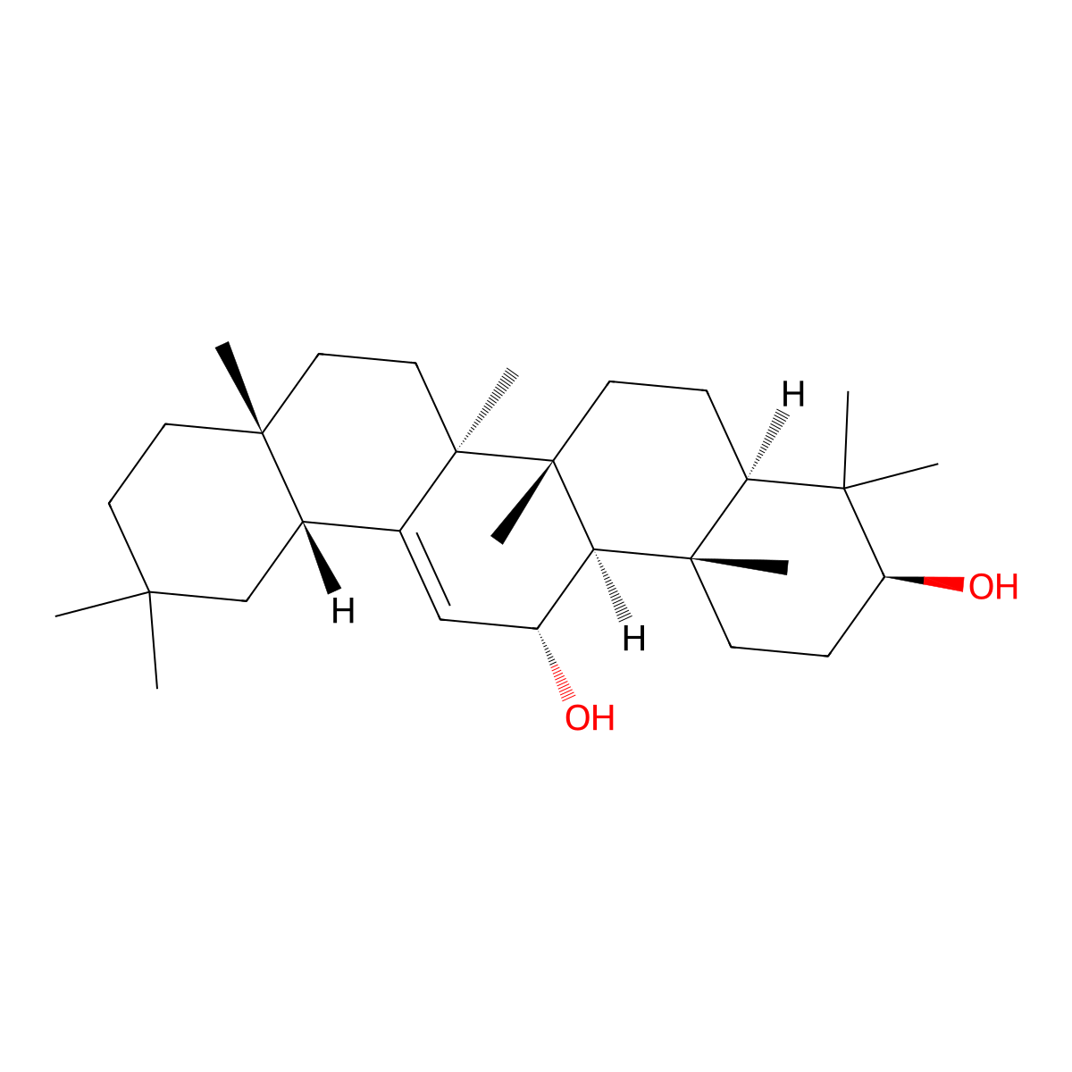 11alpha-Hydroxy-beta-amyrin molecular structure, CAS 5282-14-4