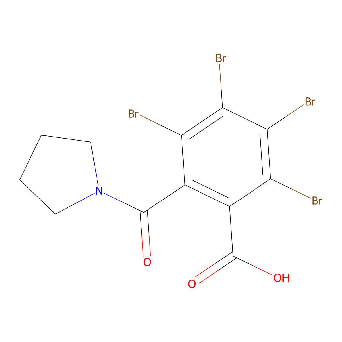 2,3,4,5-Tetrabromo-6-(pyrrolidine-1-carbonyl)benzoic acid molecular structure, CAS 5282-33-7