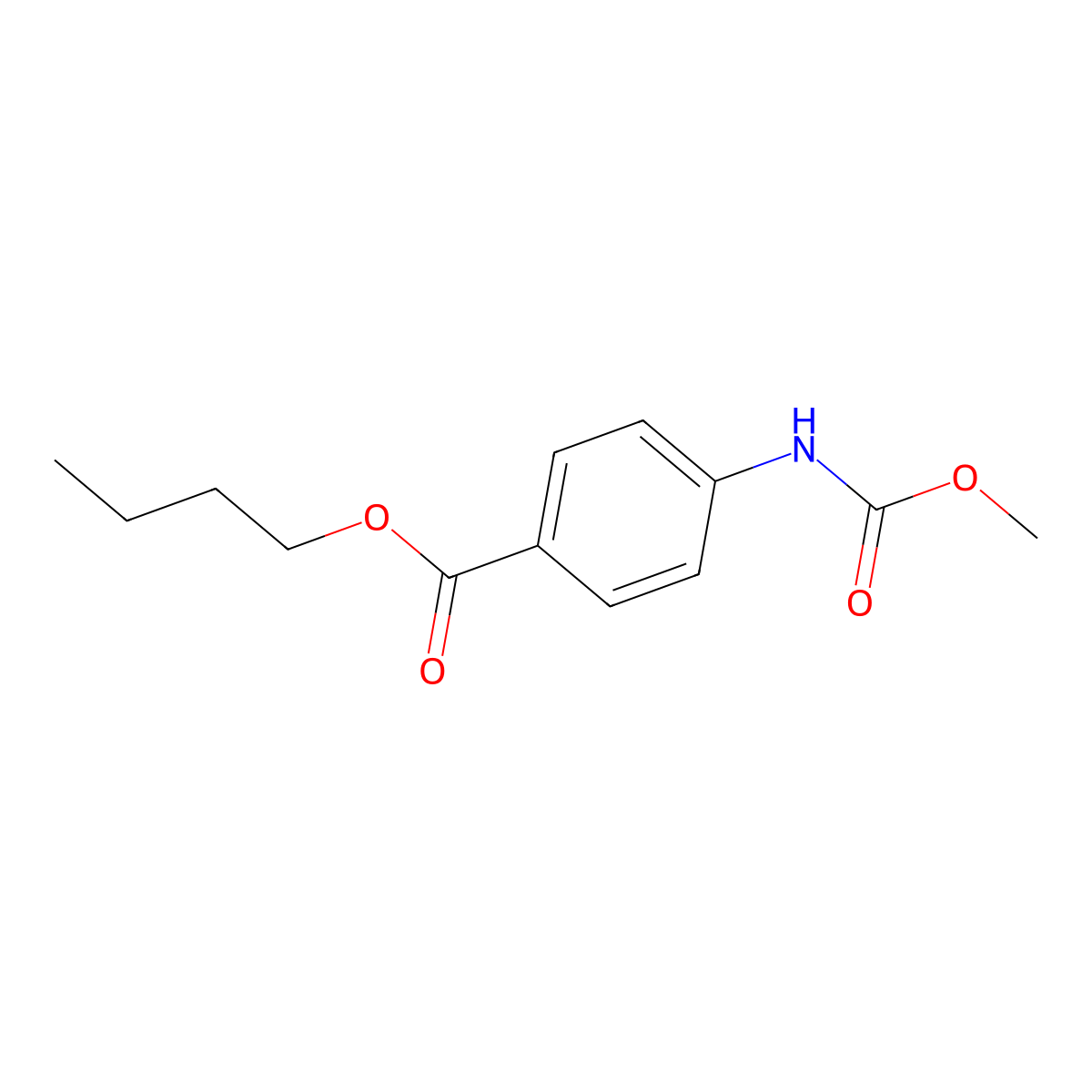 Butyl 4-(methoxycarbonylamino)benzoate molecular structure, CAS 5282-56-4