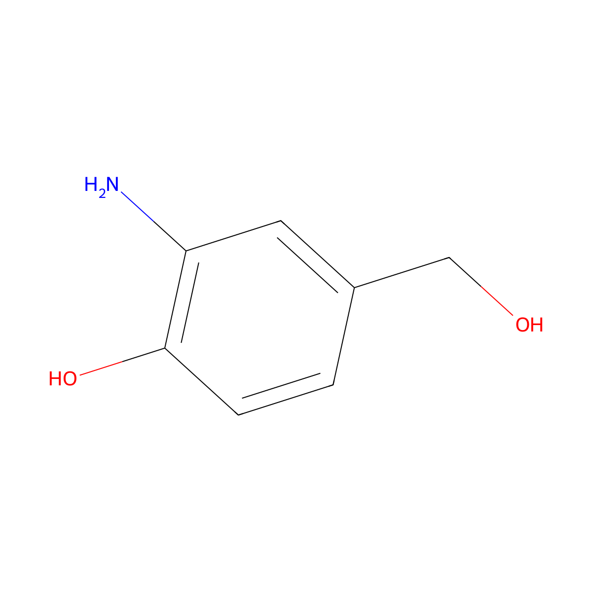 2-Amino-4-(hydroxymethyl)phenol molecular structure, CAS 52820-13-0