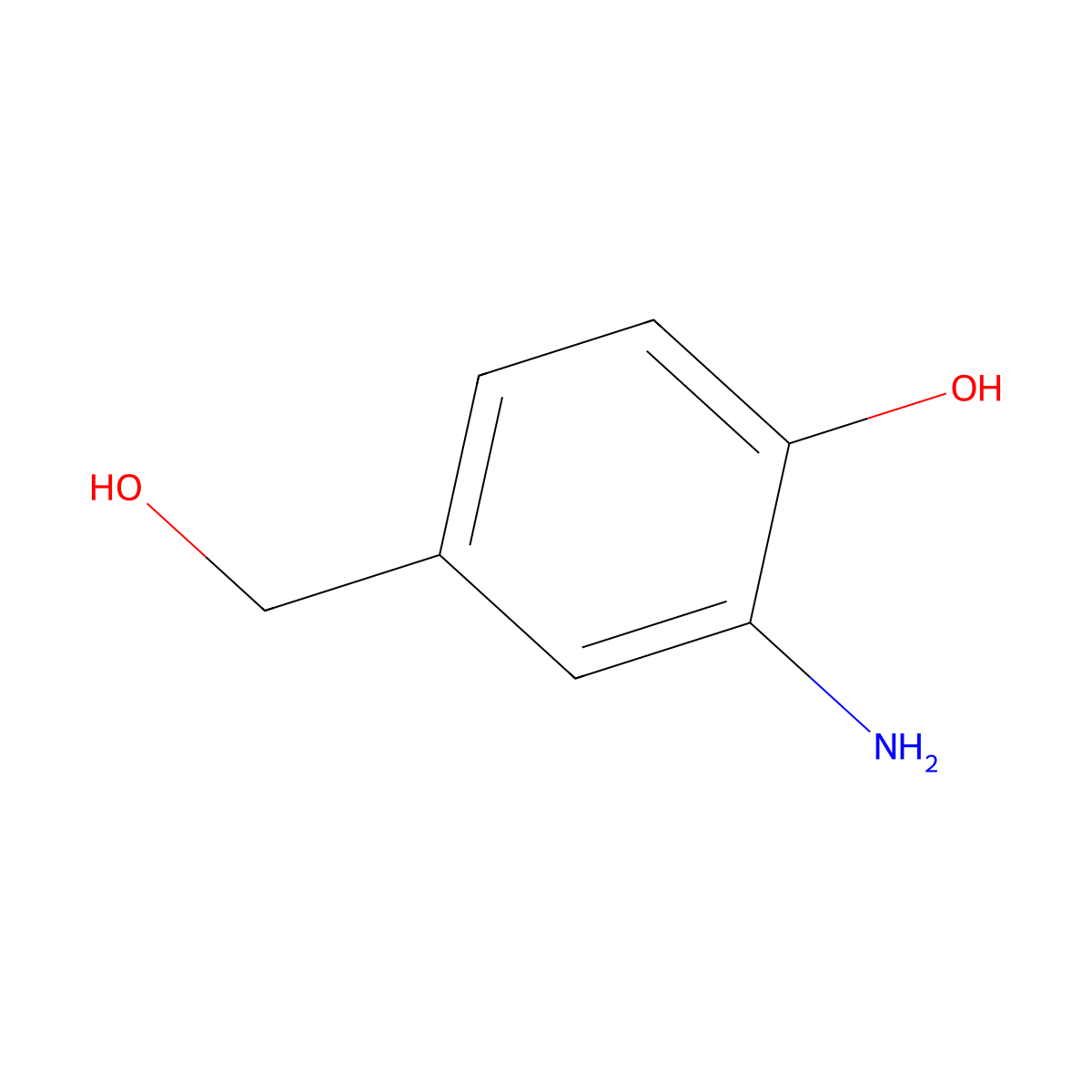 2-Amino-4-(hydroxymethyl)phenol molecular structure, CAS 52820-13-0