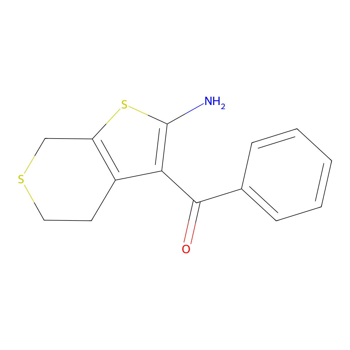 3-benzoyl-4H,5H,7H-thieno[2,3-c]thiopyran-2-amine molecular structure, CAS 52824-81-4