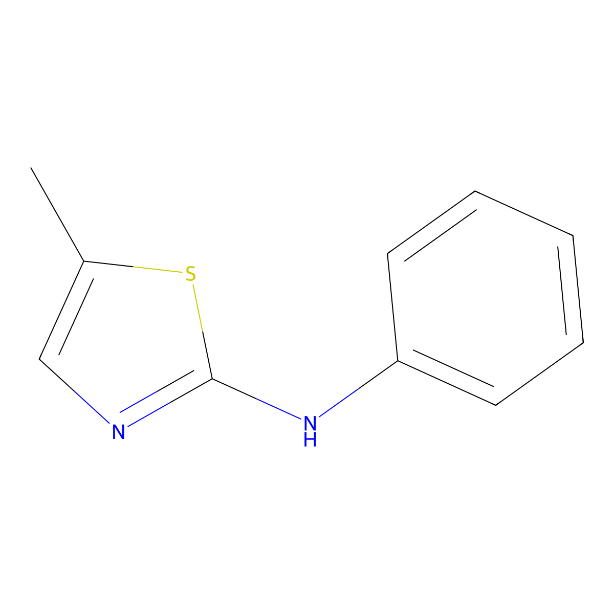 2-Thiazolamine, 5-methyl-N-phenyl- molecular structure, CAS 52829-93-3