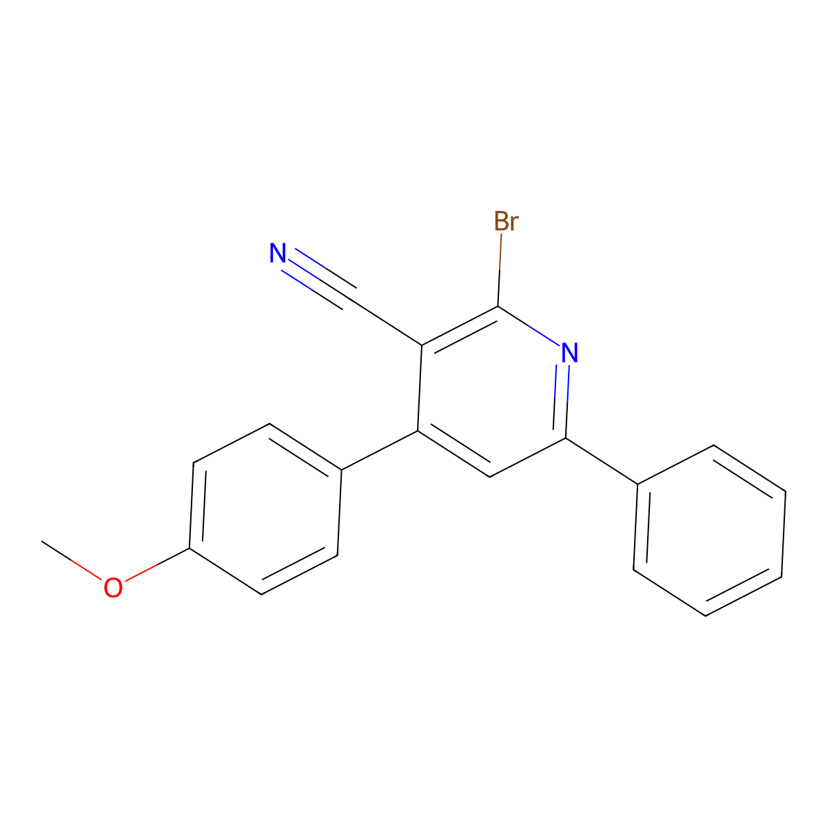 2-Bromo-4-(4-methoxyphenyl)-6-phenylpyridine-3-carbonitrile molecular structure, CAS 5283-17-0