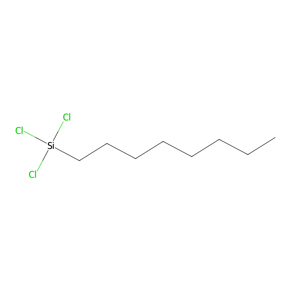 Octyltrichlorosilane molecular structure, CAS 5283-66-9