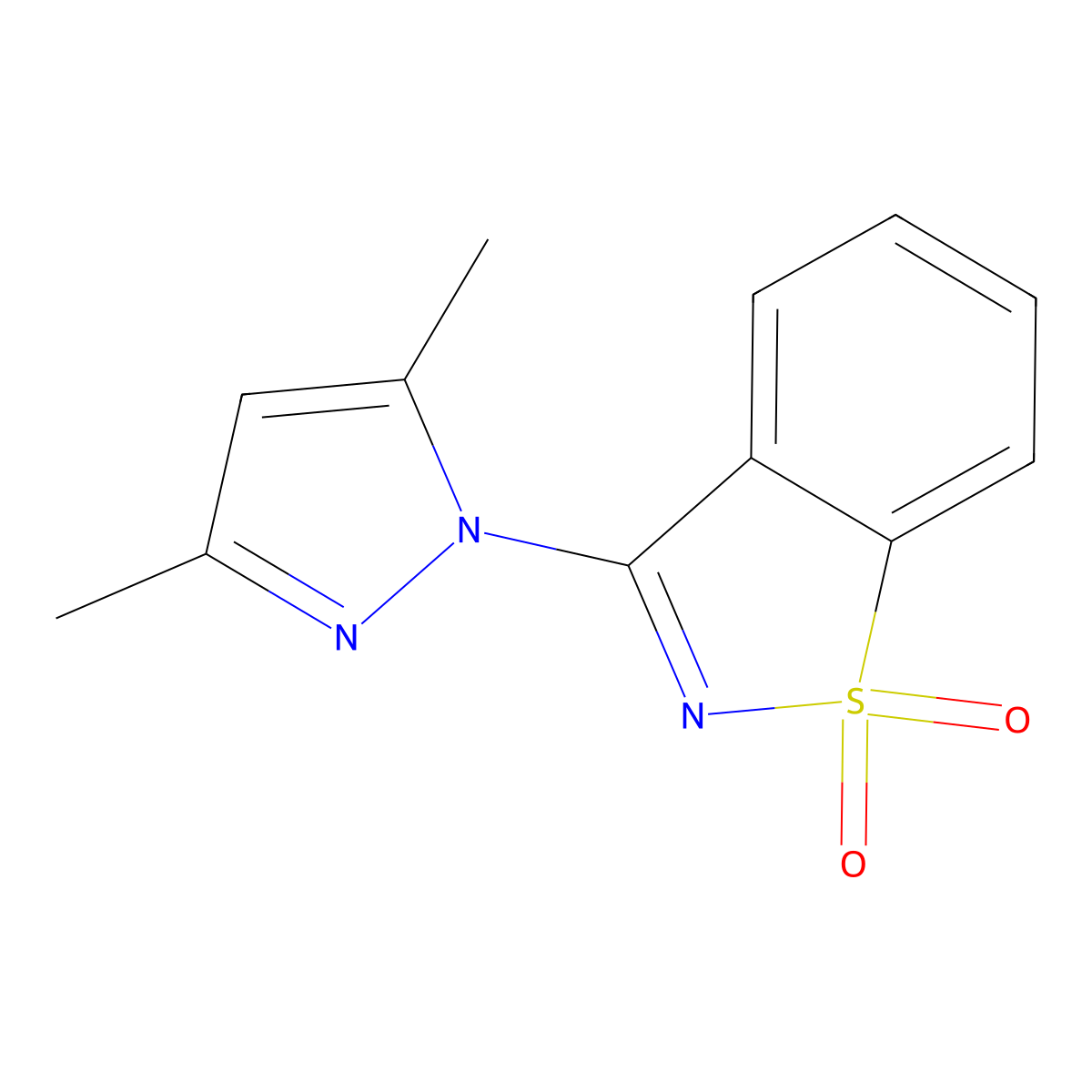3-(3,5-Dimethyl-1-pyrazolyl)-1,2-benzothiazole 1,1-dioxide molecular structure, CAS 5283-69-2
