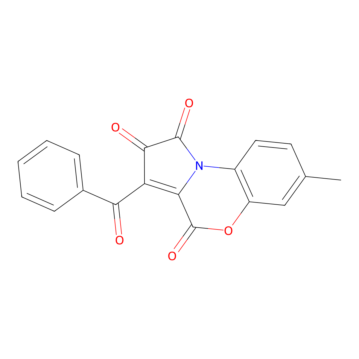 3-benzoyl-7-methyl-1H-pyrrolo[2,1-c][1,4]benzoxazine-1,2,4-trione molecular structure, CAS 5283-99-8