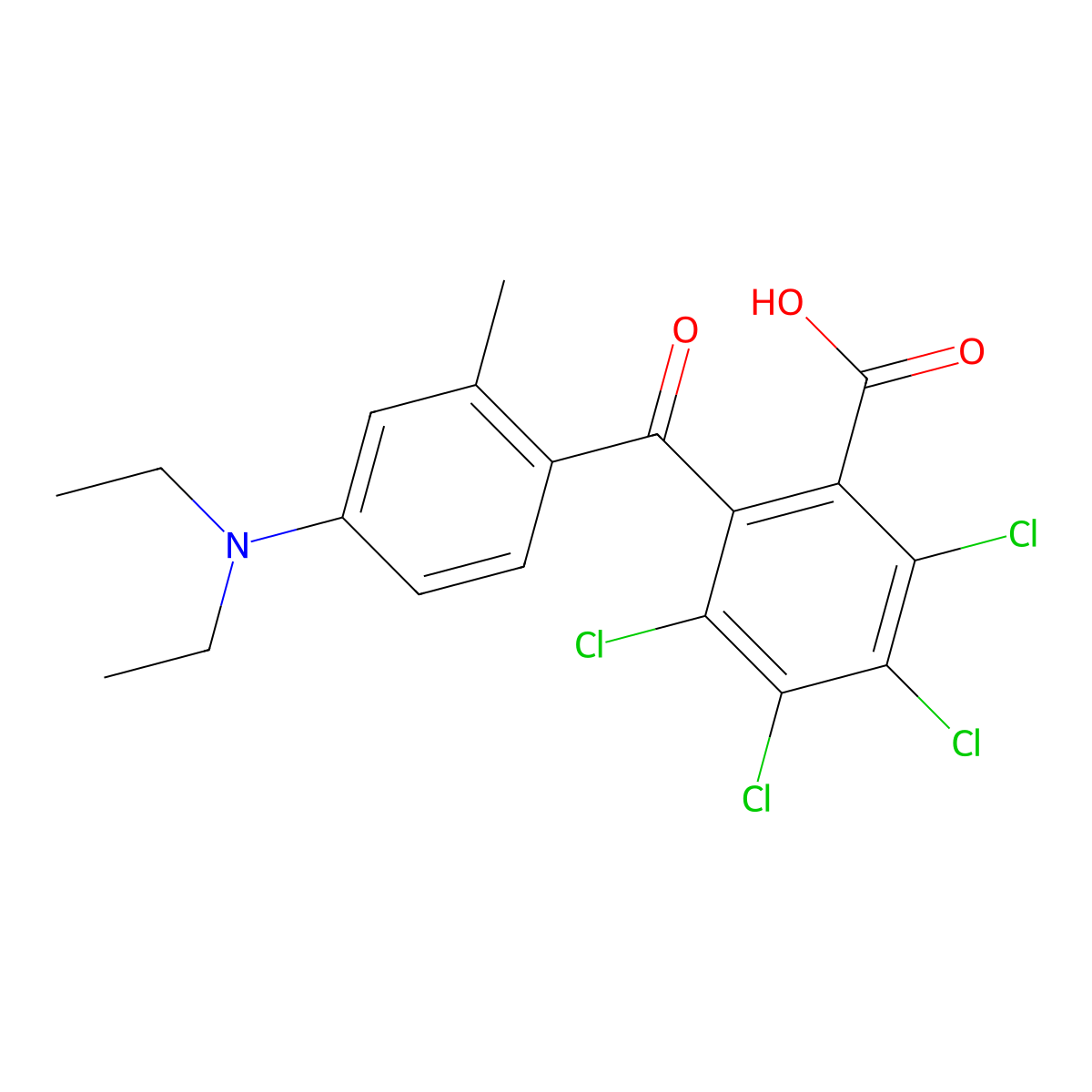 2,3,4,5-Tetrachloro-6-[4-(diethylamino)-2-methylbenzoyl]benzoic acid molecular structure, CAS 52830-71-4