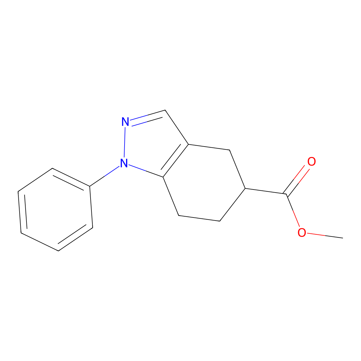 Methyl 1-phenyl-4,5,6,7-tetrahydro-1H-indazole-5-carboxylate molecular structure, CAS 52834-64-7