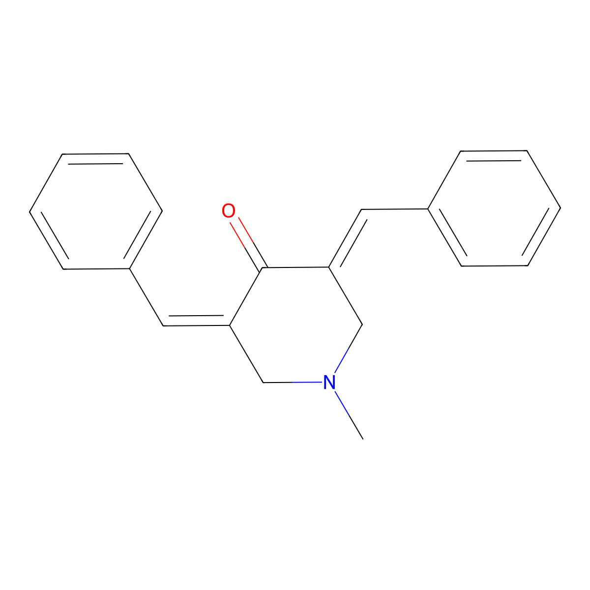 3,5-Bis(benzylidene)-1-methyl-4-piperidone molecular structure, CAS 52835-63-9