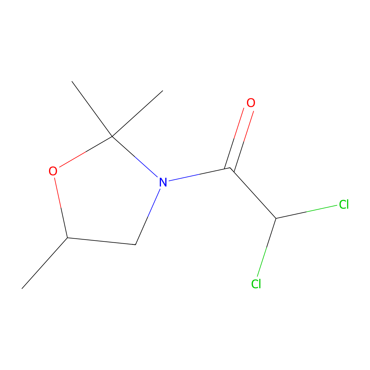2,2,5-Trimethyl-3-(dichloroacetyl)-1,3-oxazolidine molecular structure, CAS 52836-31-4