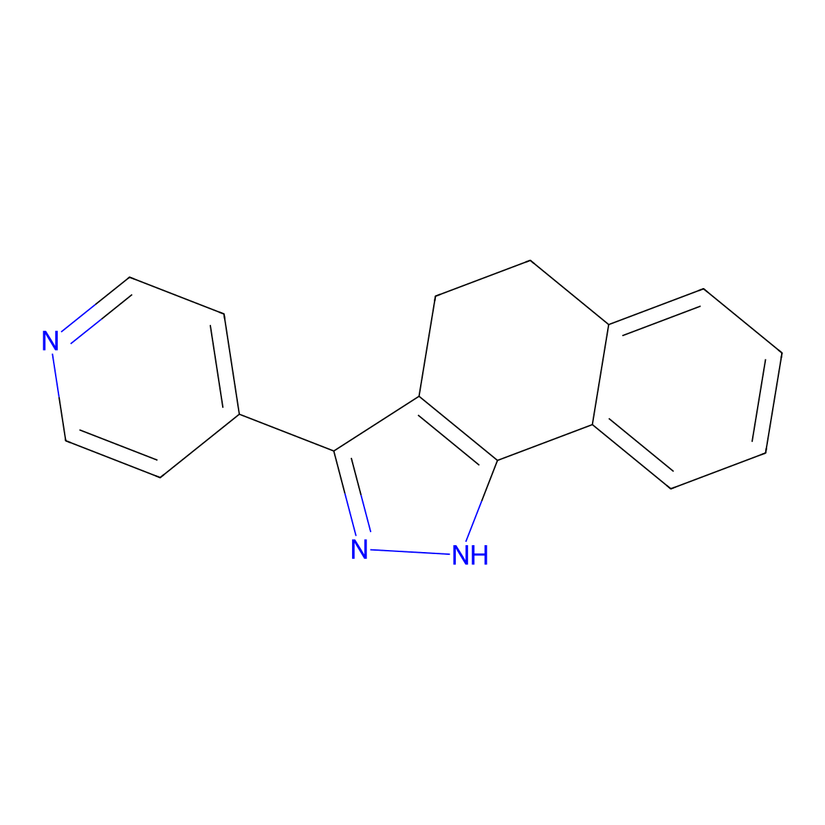 4,5-Dihydro-3-(pyridin-4-yl)-2H-benz(g)indazole molecular structure, CAS 52837-55-5