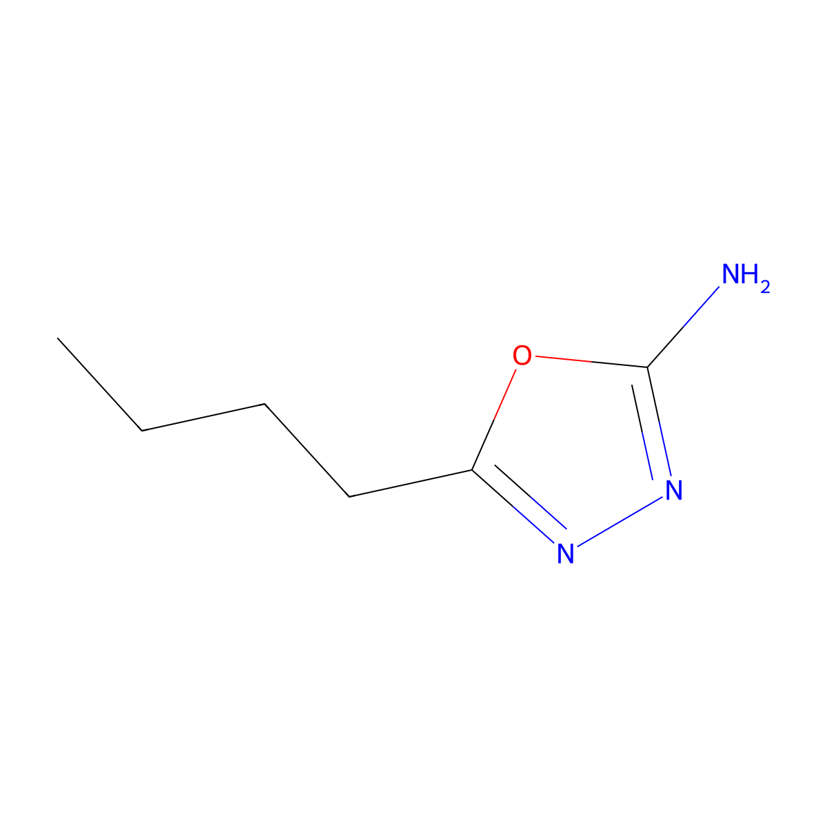 5-Butyl-1,3,4-oxadiazol-2-amine molecular structure, CAS 52838-38-7