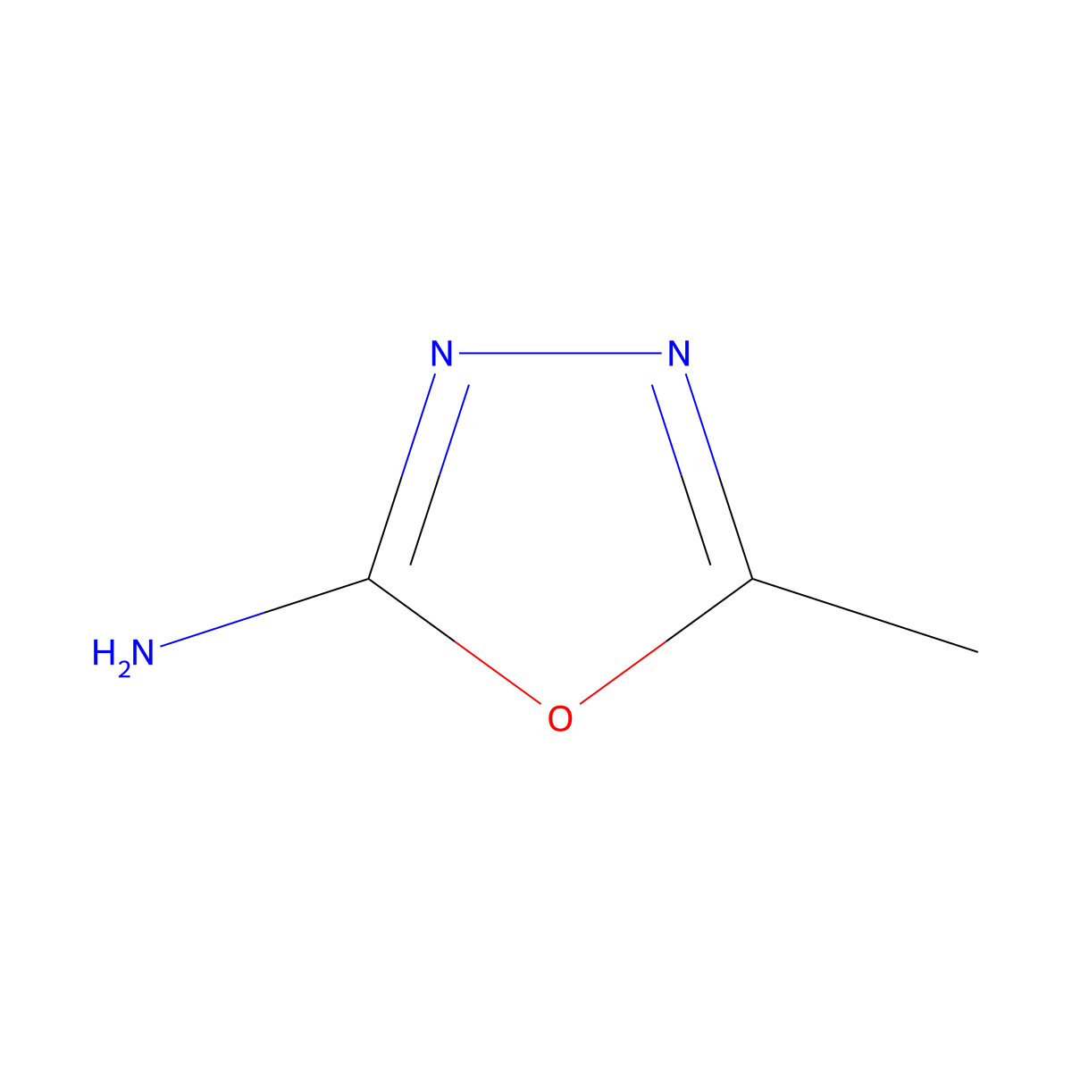 5-Methyl-1,3,4-oxadiazol-2-amine molecular structure, CAS 52838-39-8