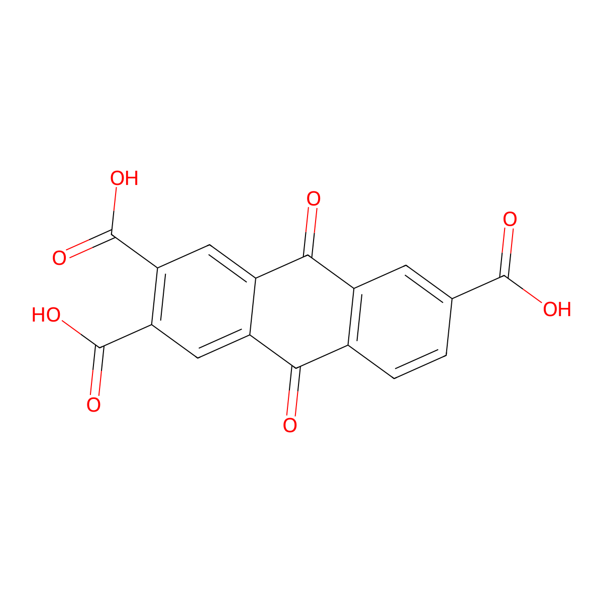 2,3,6-Anthracenetricarboxylic acid, 9,10-dihydro-9,10-dioxo- molecular structure, CAS 52839-61-9