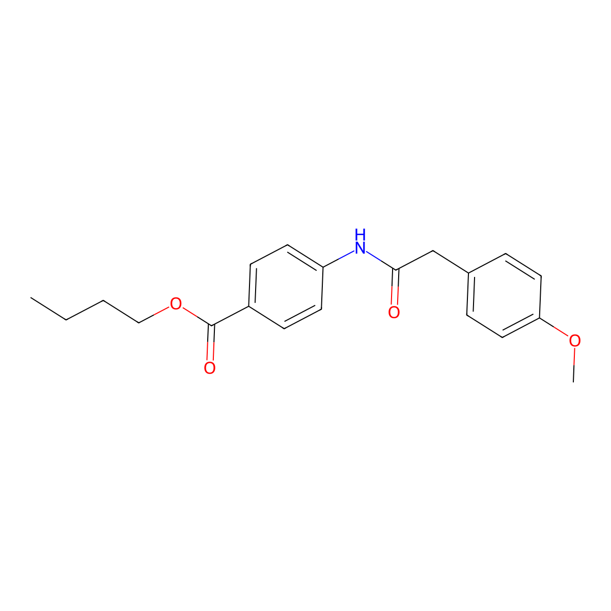 Butyl 4-[[2-(4-methoxyphenyl)acetyl]amino]benzoate molecular structure, CAS 5284-62-8