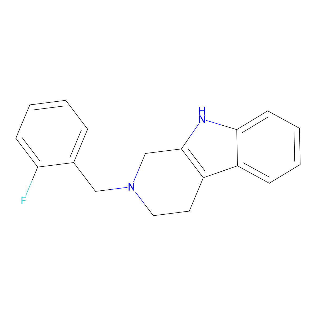 2-[(2-Fluorophenyl)methyl]-1,3,4,9-tetrahydropyrido[3,4-b]indole molecular structure, CAS 5284-72-0