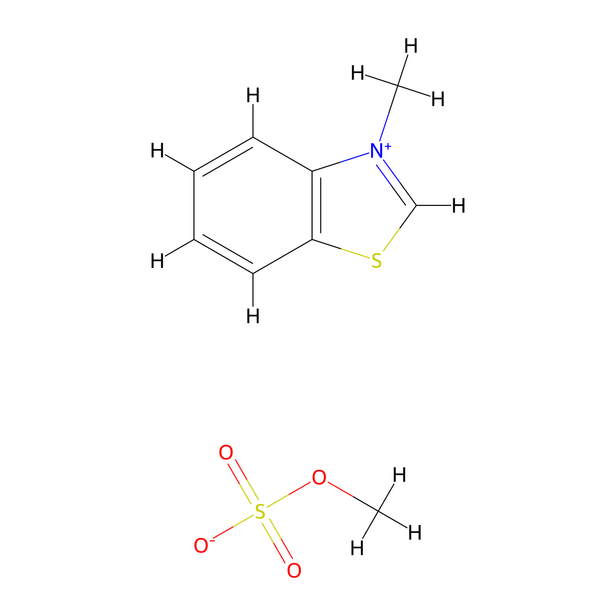 Benzothiazolium, 3-methyl-, methyl sulfate (1:1) molecular structure, CAS 5284-73-1