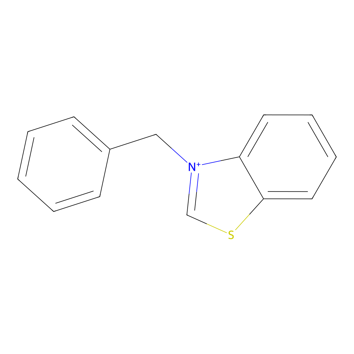 3-Benzyl-1,3-benzothiazol-3-ium molecular structure, CAS 5284-74-2