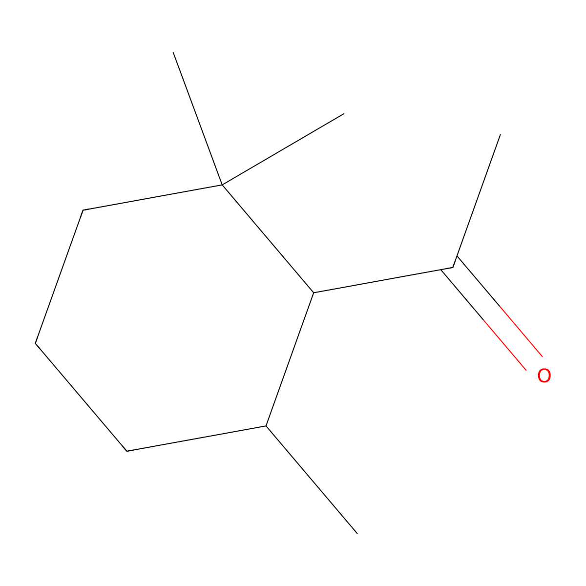 Ethanone, 1-((1R,6R)-2,2,6-trimethylcyclohexyl)-, rel- molecular structure, CAS 52842-34-9