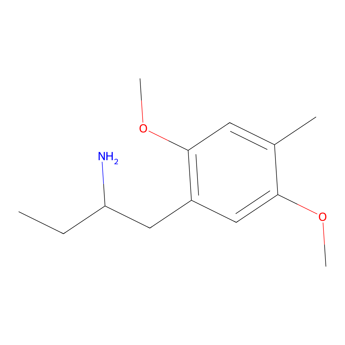 1-(2,5-Dimethoxy-4-methylphenyl)butan-2-amine molecular structure, CAS 52842-58-7