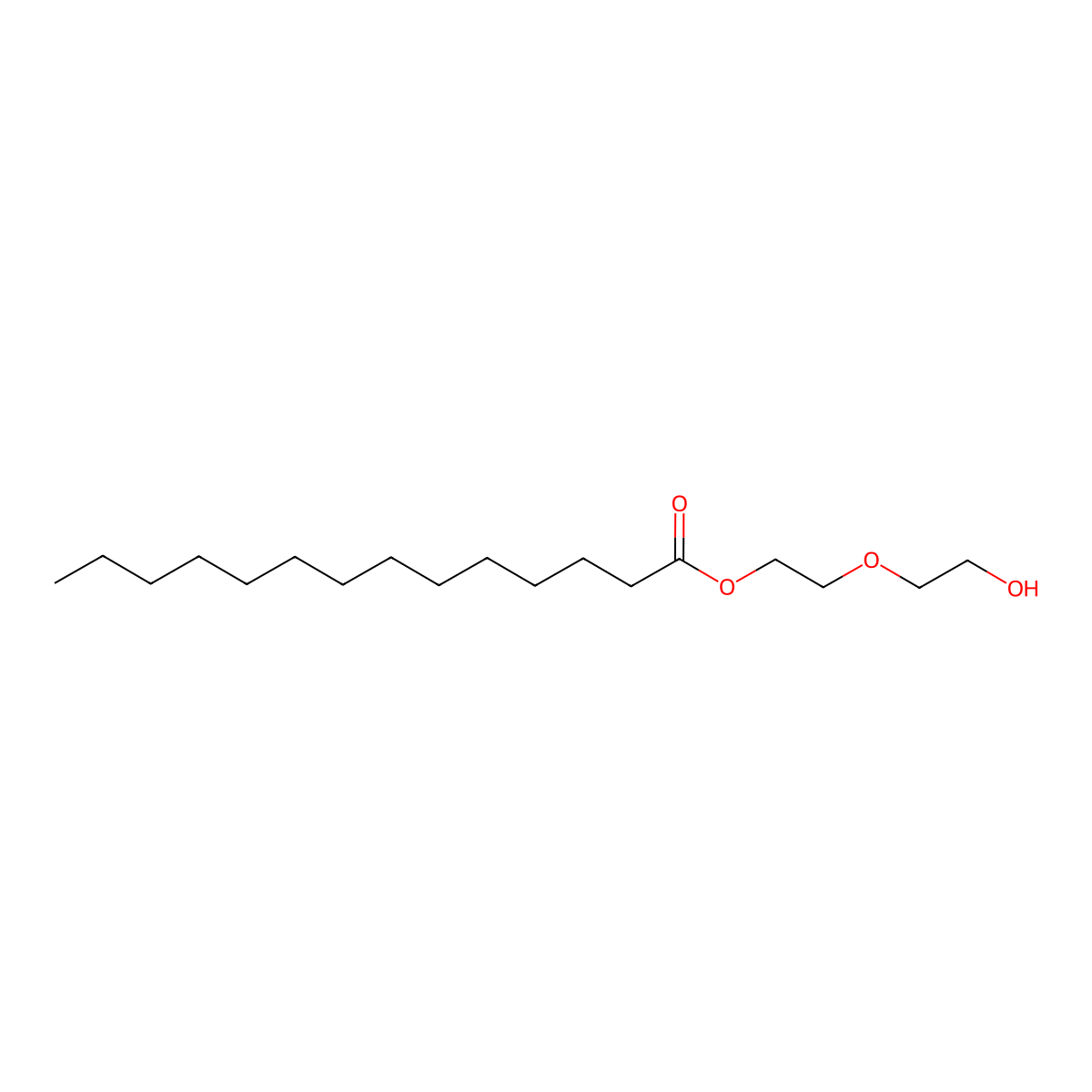 2-(2-Hydroxyethoxy)ethyl myristate molecular structure, CAS 52849-47-5