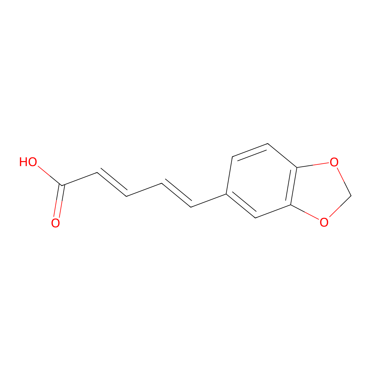 5-(1,3-Benzodioxol-5-yl)-2,4-pentadienoic acid molecular structure, CAS 5285-18-7