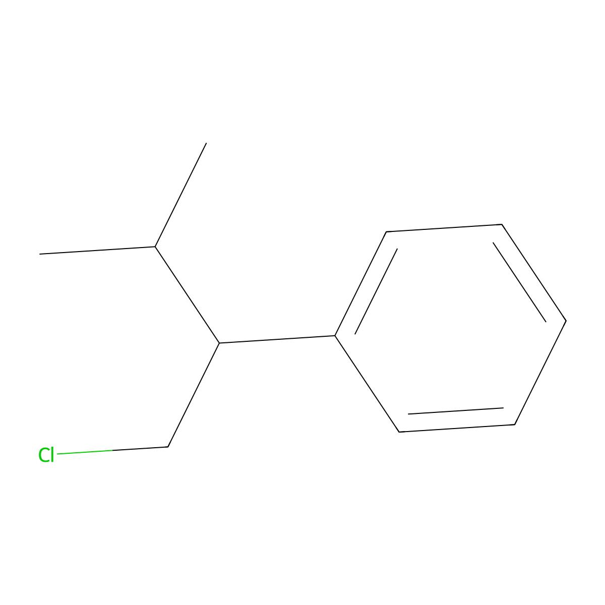 (1-Chloro-3-methylbutan-2-yl)benzene molecular structure, CAS 5285-30-3
